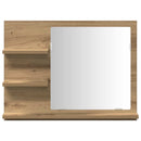 vidaXL kézműves tölgy színű tükrös fürdőszobaszekrény 60x10,5x45 cm