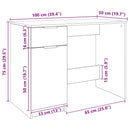 vidaXL kézműves tölgy színű szerelt fa íróasztal 100 x 50 x 75 cm