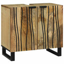 vidaXL Mosdószekrény Barna és fekete 62 x 33 x 58 cm Tömör mangófa