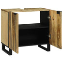 vidaXL Mosdószekrény Barna és fekete 62 x 33 x 58 cm Tömör mangófa