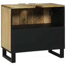 vidaXL Mosdószekrény Barna és fekete 62 x 33 x 58 cm Tömör mangófa