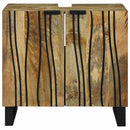 vidaXL Mosdószekrény Barna és fekete 62 x 33 x 58 cm Tömör mangófa