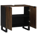 vidaXL Mosdószekrény Barna és fekete 62 x 33 x 58 cm Tömör mangófa