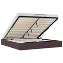 vidaXL Ottomán sötétbarna szövet ágykeret matrac nélkül 160 x 200 cm