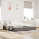 vidaXL Ottomán tópszínű szövet ágykeret matrac nélkül 160 x 200 cm
