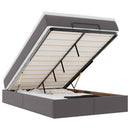 vidaXL Ottomán ágykeret matraccal Szürke 120x200cm műbőrrel