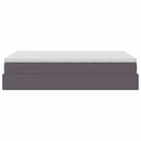 vidaXL Ottomán ágykeret matraccal Szürke 120x200cm műbőrrel