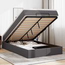 vidaXL Ottomán ágykeret matraccal Szürke 120x200cm műbőrrel