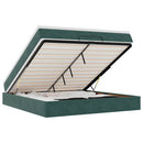 vidaXL Ottomán ágykeret matraccal sötétzöld 160x200cm bársony