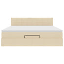 vidaXL Oszmán ágykeret matraccal krém 160x200cm szövet