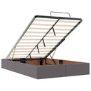 vidaXL Ottomán ágykeret matraccal Szürke 120x200cm műbőrrel