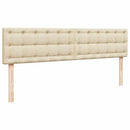 vidaXL Oszmán ágykeret matraccal krém 160x200cm szövet