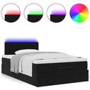 vidaXL fekete bársony ottomán ágy matraccal & LED-ek 120x190cm