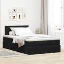 vidaXL fekete bársony ottomán ágy matraccal & LED-ek 120x190cm