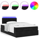 vidaXL fekete bársony ottomán ágy matraccal & LED-ek 120x190cm