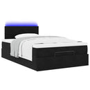 vidaXL fekete bársony ottomán ágy matraccal & LED-ek 120x190cm
