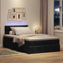 vidaXL fekete bársony ottomán ágy matraccal & LED-ek 120x190cm