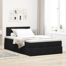 vidaXL fekete bársony ottomán ágy matraccal & LED-ek 120x190cm