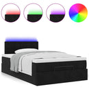 vidaXL fekete bársony ottomán ágy matraccal & LED-ek 120x190cm