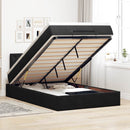 vidaXL fekete bársony ottomán ágy matraccal & LED-ek 120x190cm