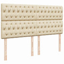 vidaXL Oszmán ágykeret matraccal krém 160x200cm szövet