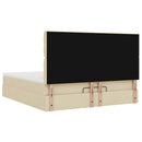 vidaXL Oszmán ágykeret matraccal krém 160x200cm szövet