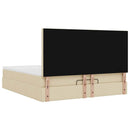 vidaXL Oszmán ágykeret matraccal krém 160x200cm szövet