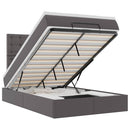 vidaXL Ottomán ágykeret matraccal Szürke 120x200cm műbőrrel