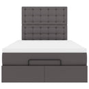 vidaXL Ottomán ágykeret matraccal Szürke 120x200cm műbőrrel