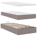 vidaXL tópszínű szövet ottomán ágy matraccal & LED-ek 90x200 cm