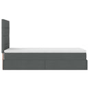 vidaXL sötétszürke szövet ottomán ágy matraccal & LED-ek 80x200cm