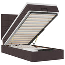 vidaXL sötétbarna szövet ottomán ágy matraccal & LED-ek 90x200 cm