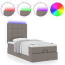 vidaXL tópszínű szövet ottomán ágy matraccal & LED-ek 90x200 cm