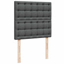 vidaXL sötétszürke szövet ottomán ágy matraccal & LED-ek 80x200cm