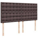 vidaXL Ottomán ágykeret matracokkal Sötétbarna 200x200cm szövet