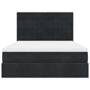 vidaXL Ottomán ágykeret matracokkal fekete 140x190cm bársony