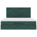 vidaXL Ottomán ágykeret matracokkal sötétzöld 160x200cm bársony