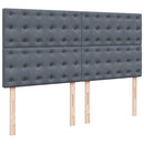 vidaXL Ottomán ágykeret matraccal Sötét szürke 200x200cm bársony