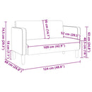 vidaXL kék kordbársony szövet loveseat kanapé 109 cm