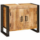 vidaXL Fürdőszobai mosdószekrény 71 x 33 x 58 cm Tömör mangófa és vas
