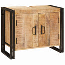 vidaXL Fürdőszobai mosdószekrény 71 x 33 x 58 cm Tömör mangófa és vas
