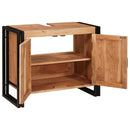 vidaXL Fürdőszobai mosdószekrény 71 x 33 x 58 cm Tömör akácfa és vas