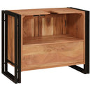vidaXL Fürdőszobai mosdószekrény 71 x 33 x 58 cm Tömör akácfa és vas