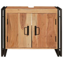vidaXL Fürdőszobai mosdószekrény 71 x 33 x 58 cm Tömör akácfa és vas