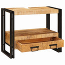 vidaXL Fürdőszobai mosdószekrény 71 x 33 x 58 cm Tömör mangófa és vas