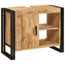 vidaXL Fürdőszobai mosdószekrény 71 x 33 x 58 cm Tömör mangófa és vas