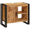 vidaXL Fürdőszobai mosdószekrény 71 x 33 x 58 cm Tömör mangófa és vas