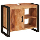 vidaXL Fürdőszobai mosdószekrény 71 x 33 x 58 cm Tömör akácfa és vas
