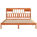 vidaXL barna tömör fenyőfa könyvespolcos ágy matrac nélkül 180 x 200cm