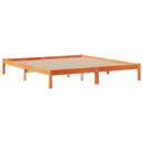 vidaXL barna tömör fenyőfa könyvespolcos ágy matrac nélkül 180 x 200cm